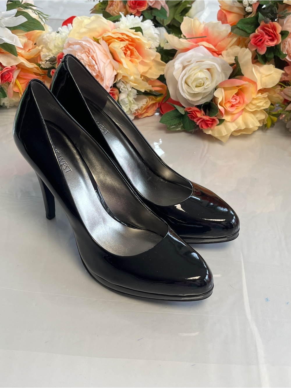 Nine West Regola Black Patent Platform Stiletto Pumps Women’s 10M